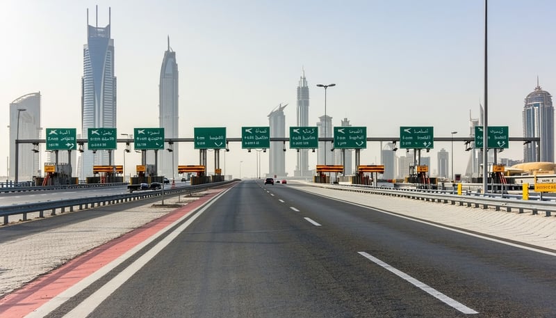 Dubai city roads and toll gates